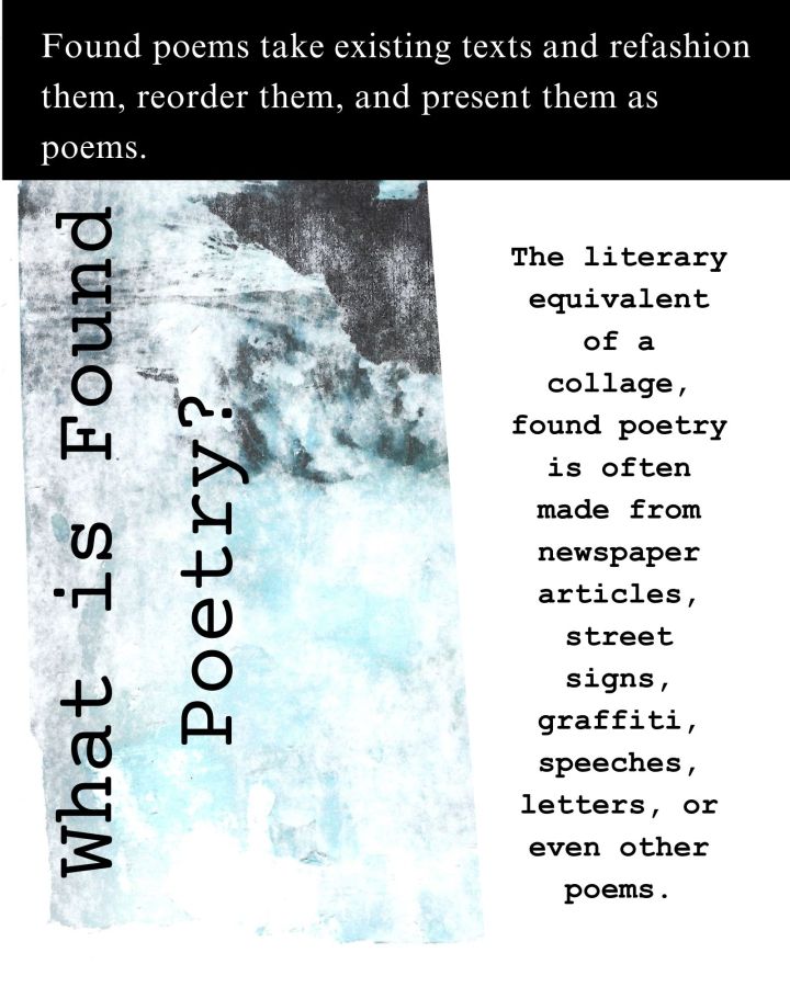 collaged poster explaining the definition of found poetry