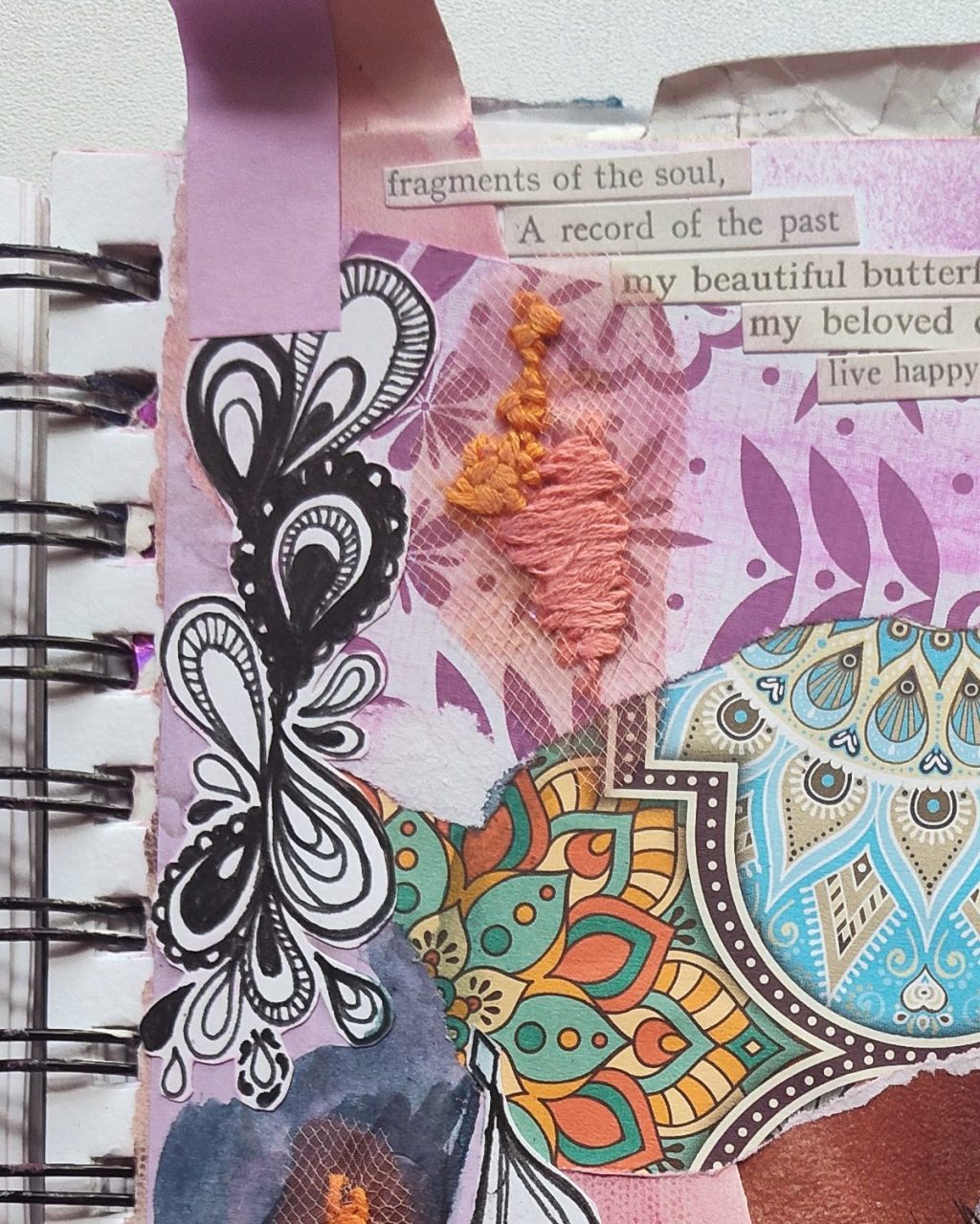 Collage on page of sketchbook