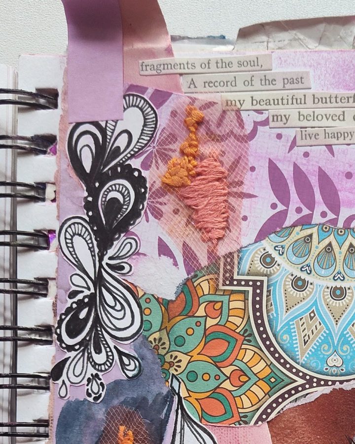Collage on page of sketchbook